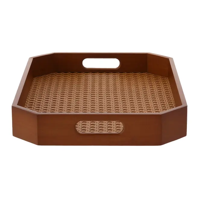 BANDEJA COM PALHINHA 38 CM X 26 CM ACÁCIA - ACÁCIA - Foto 4