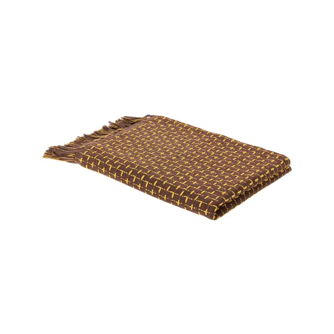 MANTA PARA SOFÁ 1,20 M X 1,60 M MONTANA - MARROM DE LEI/AMARELO HANBAR - Foto 3