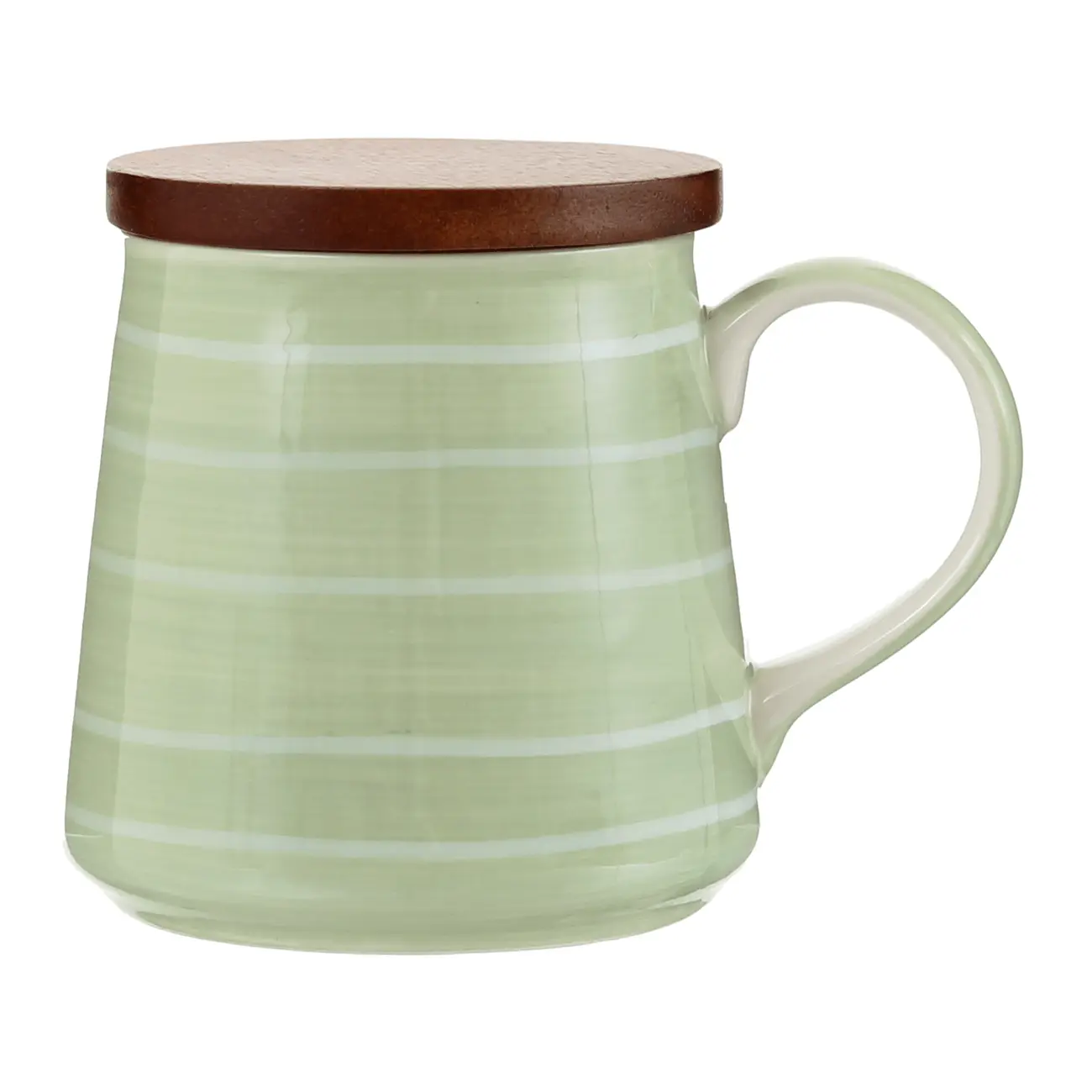 CANECA COM TAMPA 325 ML LINJER - SÁLVIA/BRANCO - Foto 1