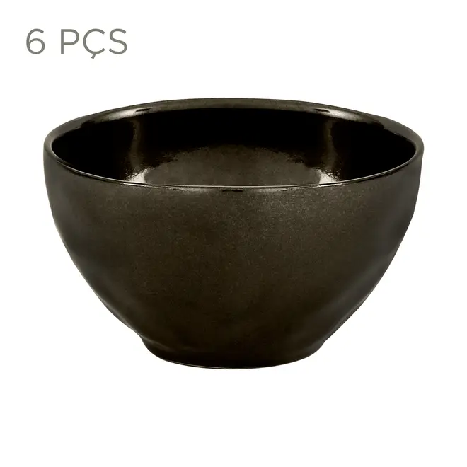 JOGO TIGELA 13 CM C/6 PÇS GEO ORGÂNICO - ONIX - Foto 1