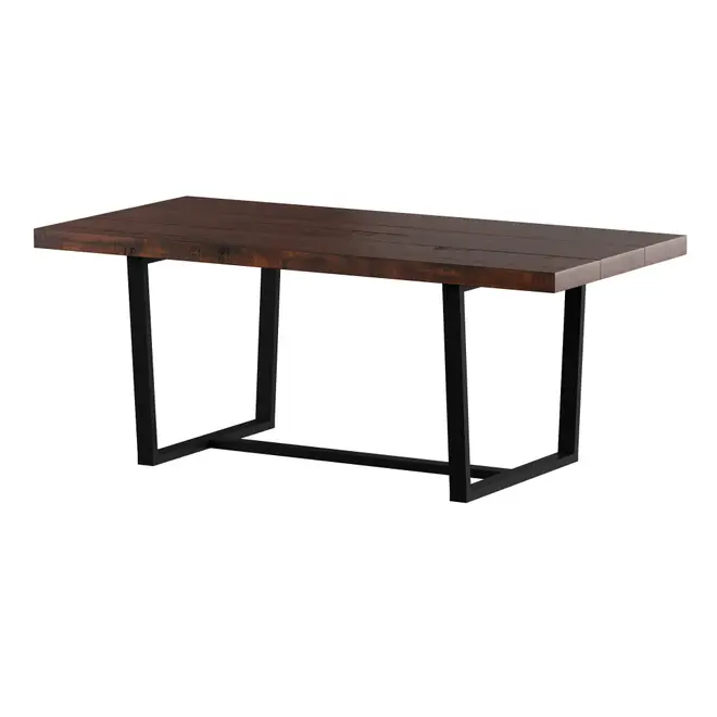 MESA DE JANTAR 1,90 M X 92 CM NIARA - PRETO/NOZES RÚSTICO - Foto 2