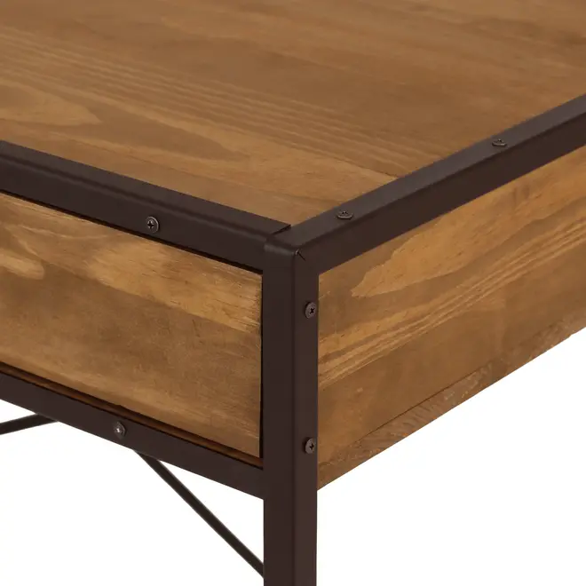 ESCRIVANINHA 2 GAVETAS 1,20 M X 52 CM STEAM TRUNK - CASTANHO/ENCERADO CASTANHO - Foto 8