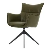CADEIRA DE JANTAR GIRATÓRIA BERGEN JOY - PRETO/MUSGO - Foto 3