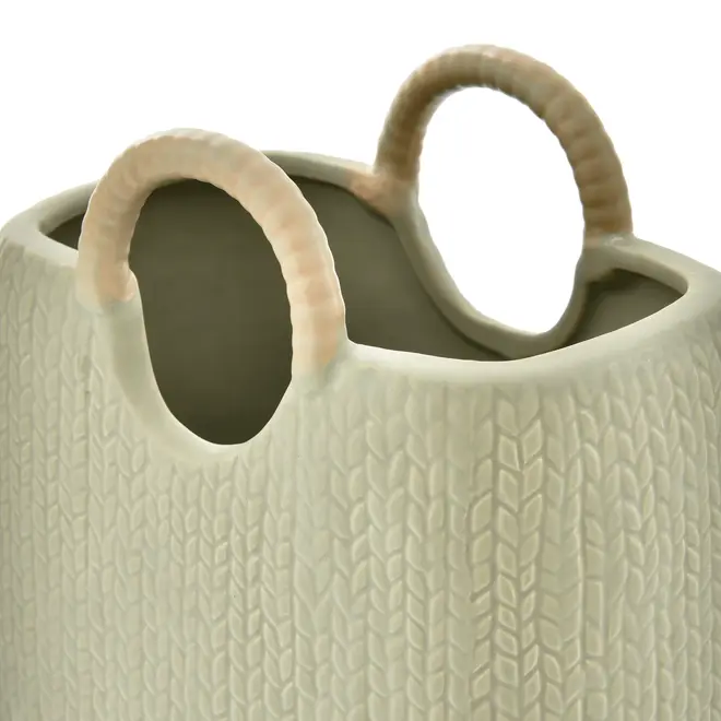 VASO 24 CM TRAMADINHO - AREIA/SÁLVIA - Foto 4