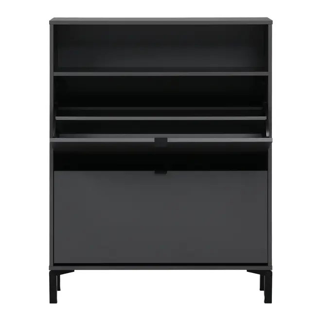 SAPATEIRA 2 PORTAS BASCULANTE SLEEK - GRAFITE/PRETO - Foto 2
