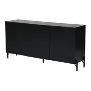 BUFFET 3 PORTAS 1,65 M X 40 CM RIBS - PRETO/PRETO - Foto 5