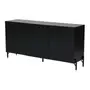BUFFET 3 PORTAS 1,65 M X 40 CM RIBS - PRETO/PRETO - Foto 5