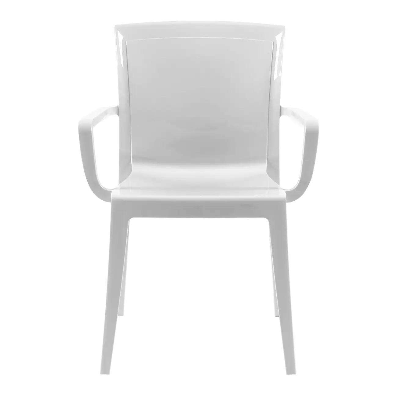 CADEIRA PARA ÁREA EXTERNA EMPILHÁVEL COM BRAÇOS JÚPITER - BRANCO BRILHANTE - Foto 2