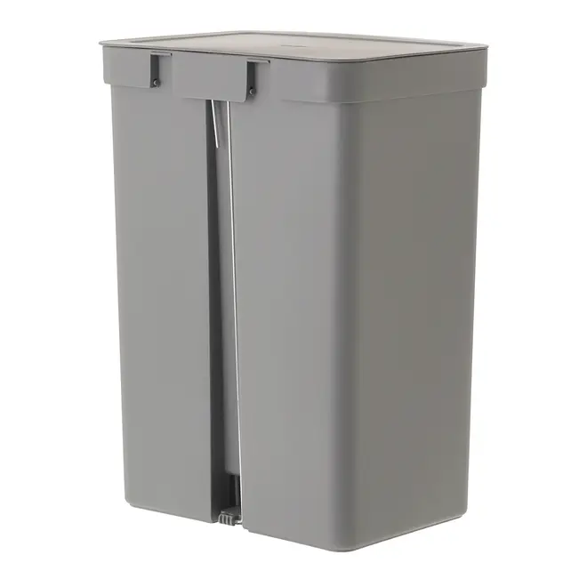 LIXEIRA DUPLA COM PEDAL 30 L TRIUM - KONKRET/CINZA - Foto 6