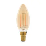 LÂMPADA VELA FILAMENTO E14 E27 3W 220V LUZ AMARELA TASCHIBRA - HANBAR - Foto 3