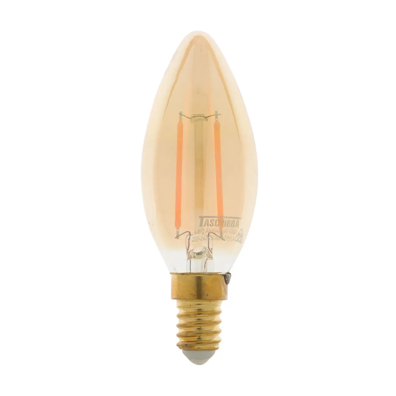 LÂMPADA VELA FILAMENTO E14 E27 3W 220V LUZ AMARELA TASCHIBRA - HANBAR - Foto 3