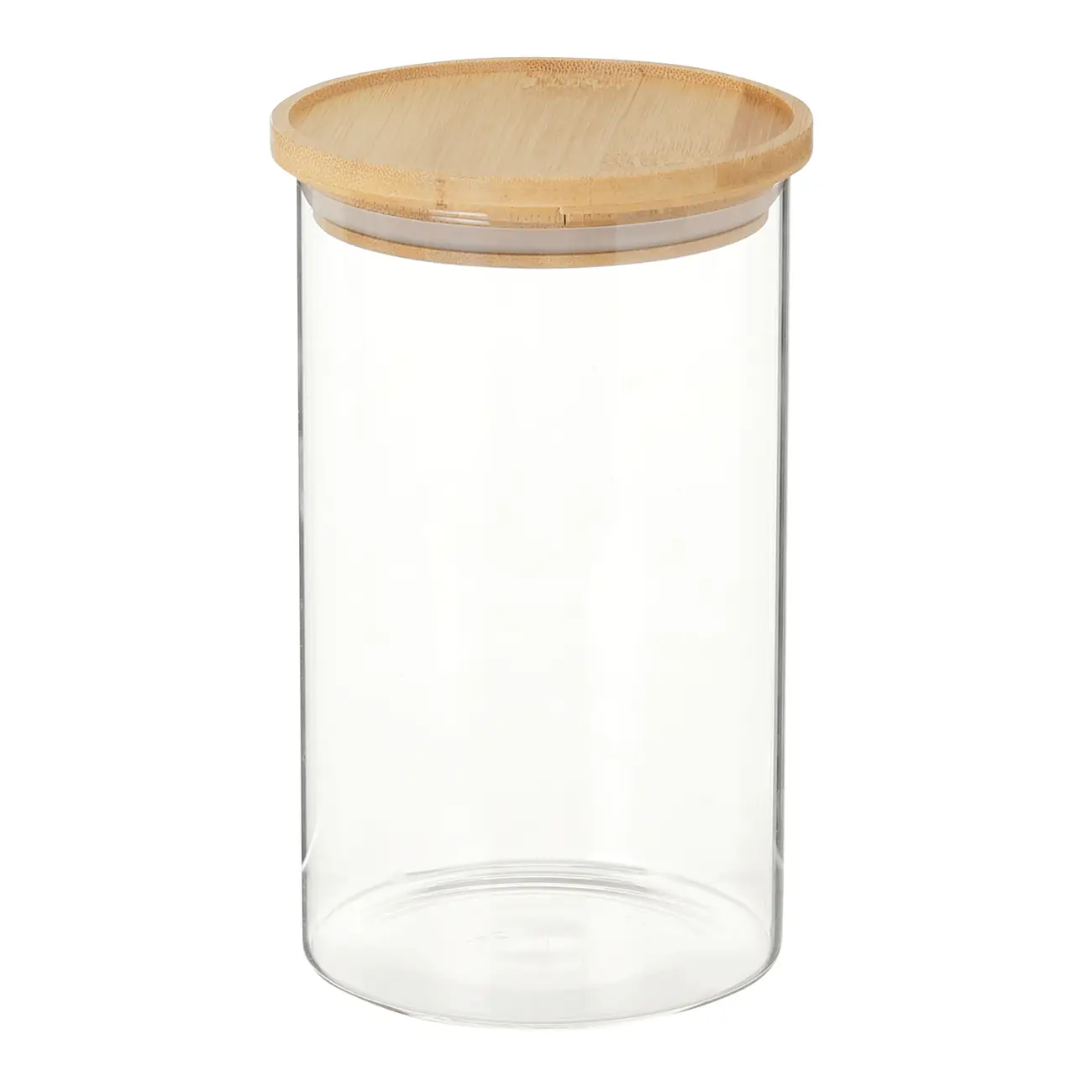 POTE REDONDO 1 L BAMBOO BORUS - INCOLOR/BAMBU - Foto 1