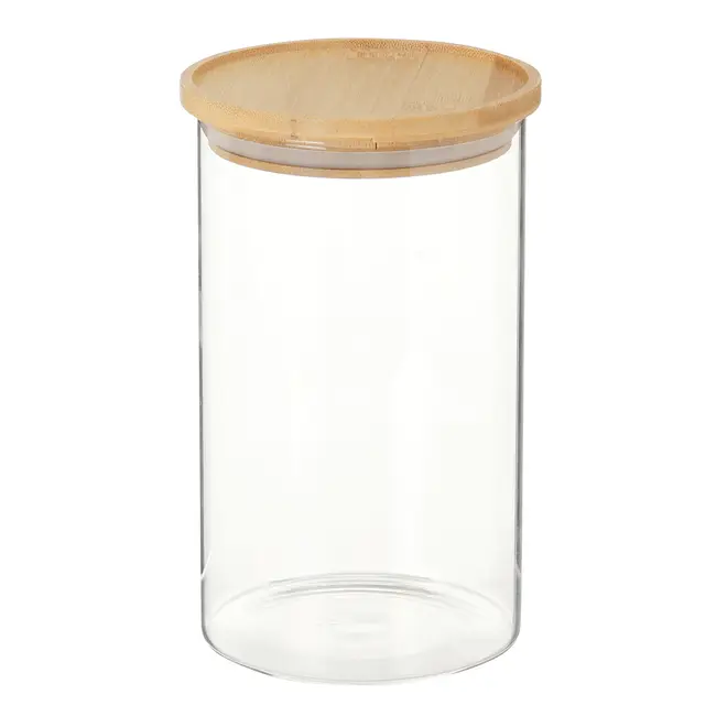 POTE REDONDO 1 L BAMBOO BORUS - INCOLOR/BAMBU - Foto 1