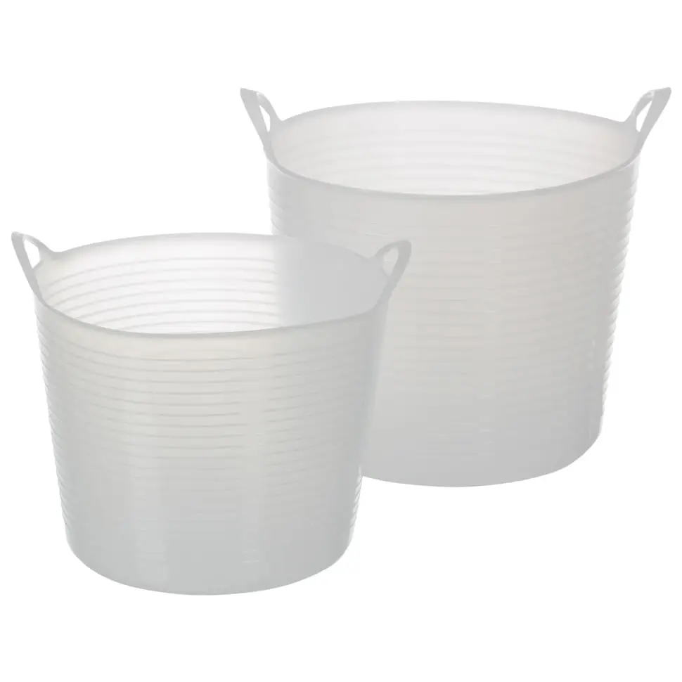 CESTO COM ALÇA 26 L DOBI - BRANCO TRANSLUCIDO - Foto 3
