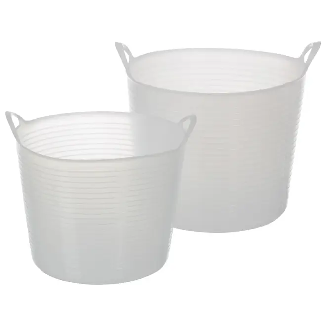 CESTO COM ALÇA 26 L DOBI - BRANCO TRANSLUCIDO - Foto 3