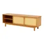 RACK 2 PORTAS DE CORRER COM PALHINHA 1,60 M X 40 CM PALHANDI - AMÊNDOA/NATURAL - Foto 5