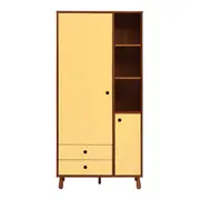 GUARDA-ROUPA DE SOLTEIRO 2 PORTAS/2 GAVETAS SAUÍ - NOZES/ARGILA CRUA - Foto 1