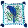 PÉ NA AREIA ARARA/POÁS CAPA ALMOFADA 45 CM X 45 CM - AZUL/BRANCO - Foto 1