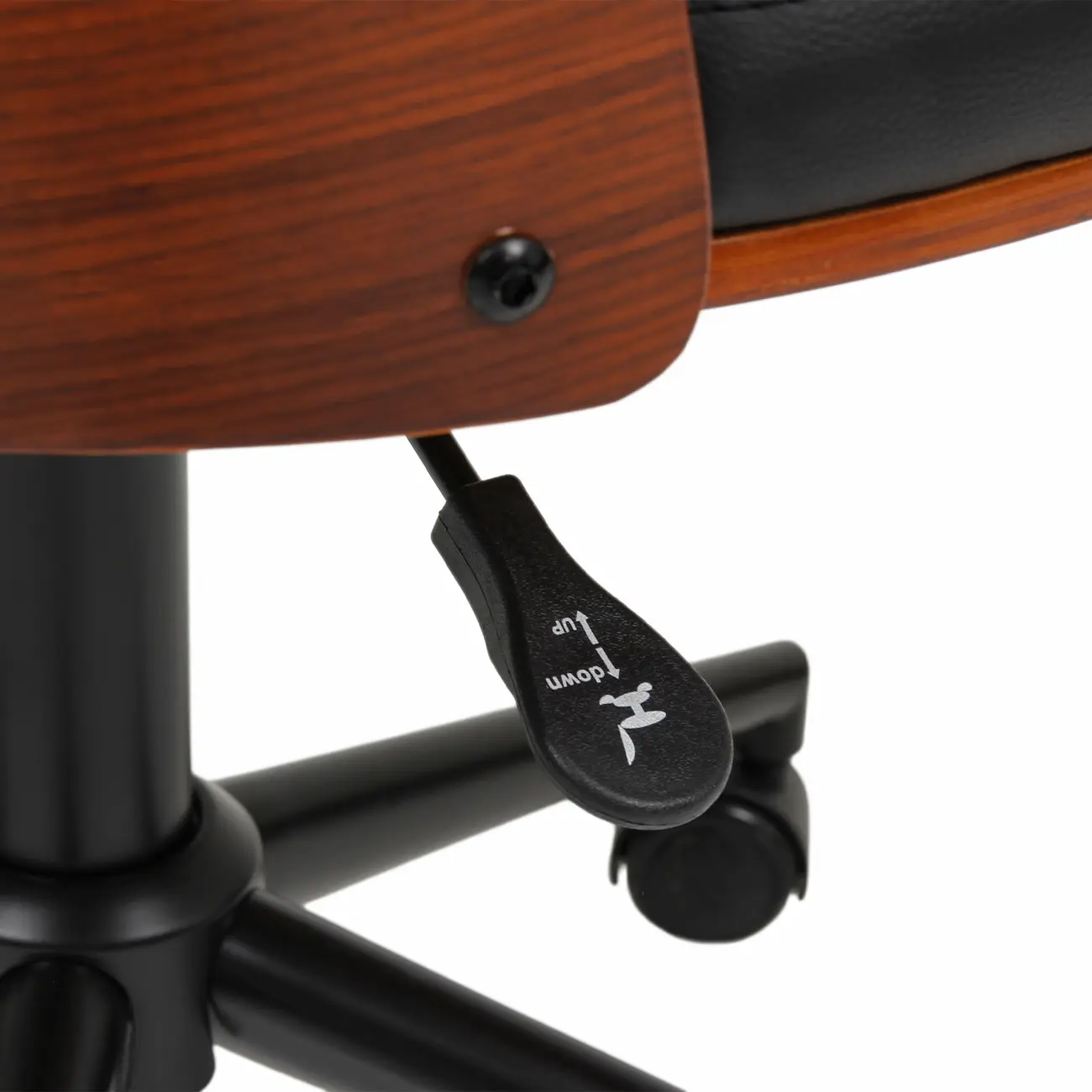 CADEIRA HOME OFFICE APLAY WOOD - PRETO/NOZES - Foto 9