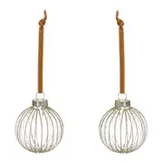 PINGENTE BOLA LINHAS 6 CM CONJUNTO COM 2 PEÇAS FINE FESTIVITY - INCOLOR/OURO - Foto 1