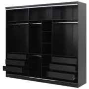 ESTRUTURA DE GUARDA-ROUPA DE CASAL 3 PORTAS FRIZ - PRETO - Foto 4