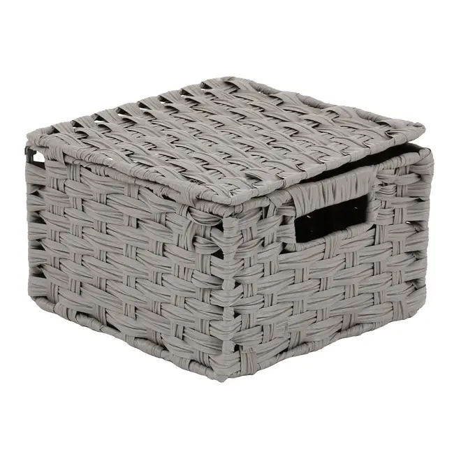 CESTO DOBRÁVEL 24 CM X 24 CM X 15 CM NID - CINZA PROVENCE - Foto 2