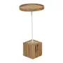 MESA LATERAL REDONDA 30 CM CUBO CAFEZAL - KAFE MADEIRA/BRANCO - Foto 2