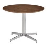MESA LATERAL REDONDA 70 CM HERON - ALUMÍNIO/PAU FERRO - Foto 1