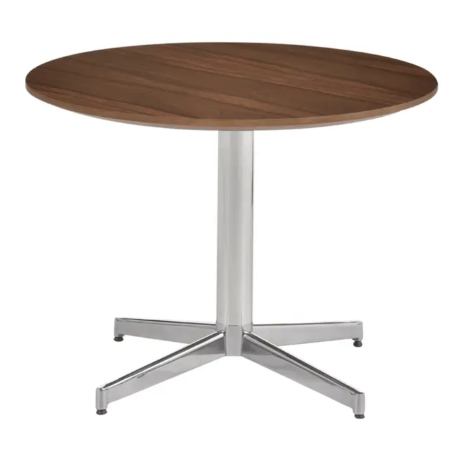 MESA LATERAL REDONDA 70 CM HERON - ALUMÍNIO/PAU FERRO - Foto 1