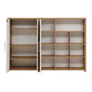 CONJUNTO ARMÁRIO 3 PORTAS C/ESTANTE BOSS - OAK TAMMI/BRANCO - Foto 3