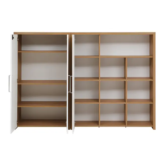 CONJUNTO ARMÁRIO 3 PORTAS C/ESTANTE BOSS - OAK TAMMI/BRANCO - Foto 3