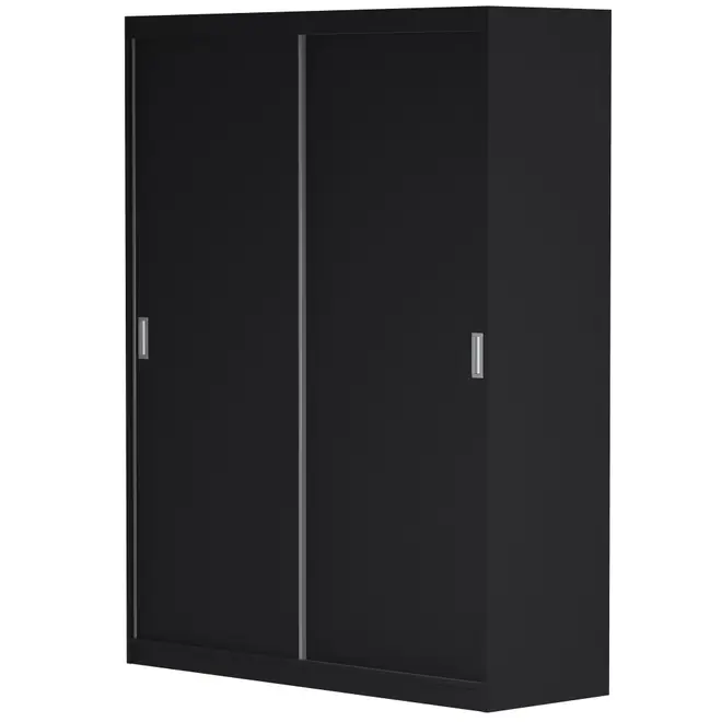 GUARDA-ROUPA DE CASAL 2 PORTAS DE CORRER 180 NOVILE - PRETO/BRANCO - Foto 10