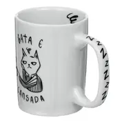CANECA 160 ML GATA E CANSADA - BRANCO/PRETO - Foto 2