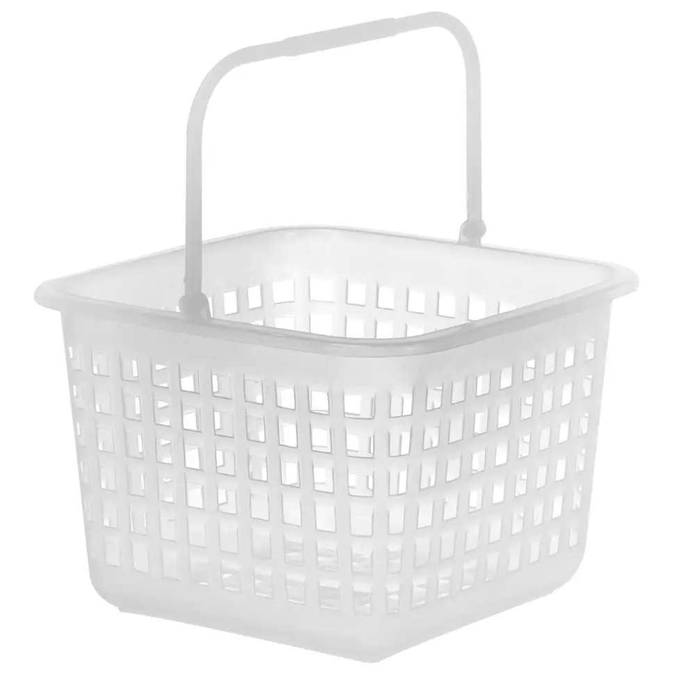 CESTO COM ALÇA 20 CM X 20 CM X 13 CM TABLETS - BRANCO TRANSLUCIDO - Foto 2