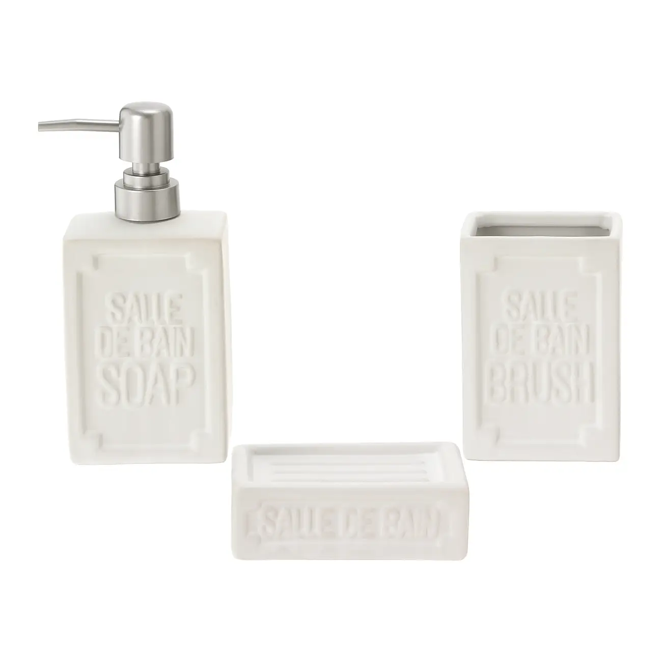 KIT PARA BANCADA 3 PEÇAS SALLE DE BAIN - BRANCO/CROMADO - Foto 1