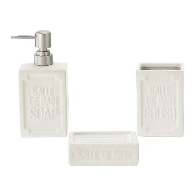 KIT PARA BANCADA 3 PEÇAS SALLE DE BAIN - BRANCO/CROMADO - Foto 1