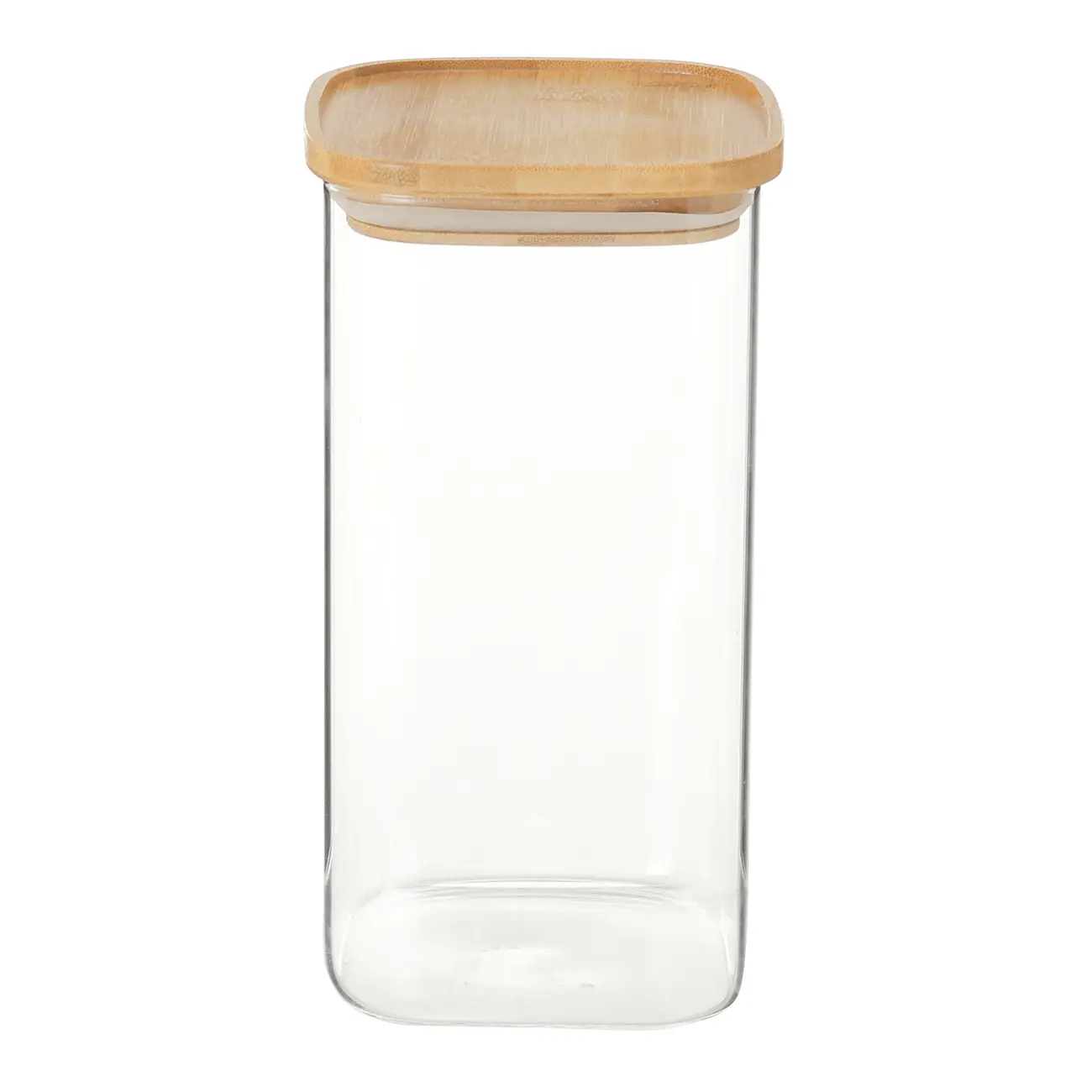 POTE 1,5 L BAMBOO BORUS QUADRADO - INCOLOR/BAMBU - Foto 1