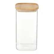 POTE 1,5 L BAMBOO BORUS QUADRADO - INCOLOR/BAMBU - Foto 1