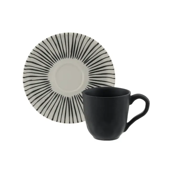 XÍCARA CAFÉ 70 ML SOLEIL - OFF WHITE/PRETO - Foto 1