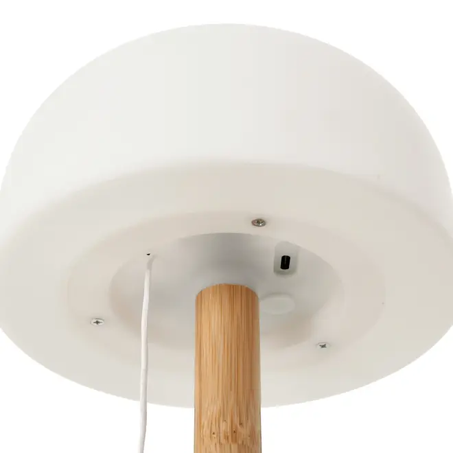 LUMINÁRIA DE MESA LED RECARREGÁVEL STELLA - BAMBU/BRANCO - Foto 6