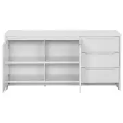BUFFET 2 PORTAS/3 GAVETAS 1,60 M X 46 CM INDOOR - BRANCO/BRANCO - Foto 3