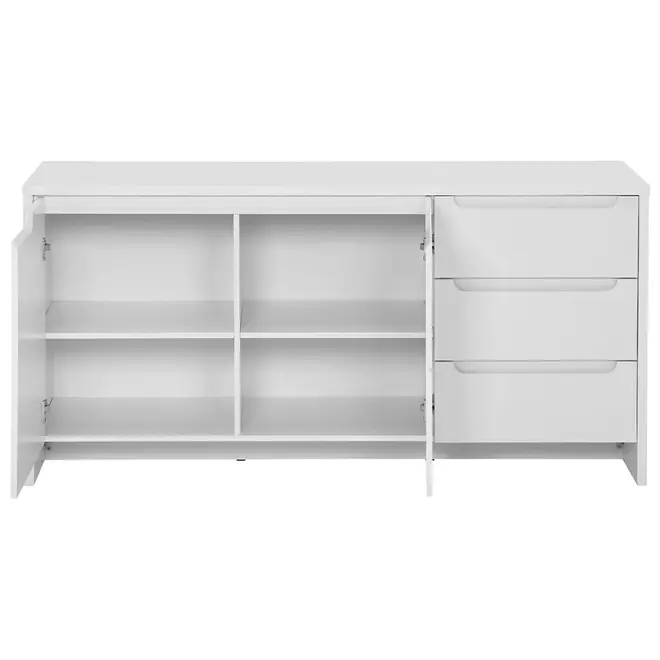 BUFFET 2 PORTAS/3 GAVETAS 1,60 M X 46 CM INDOOR - BRANCO/BRANCO - Foto 3