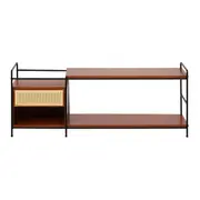 RACK 1 GAVETA 1,30 M X 36 CM COM PALHINHA VIERNES - NOZES/PRETO - Foto 1