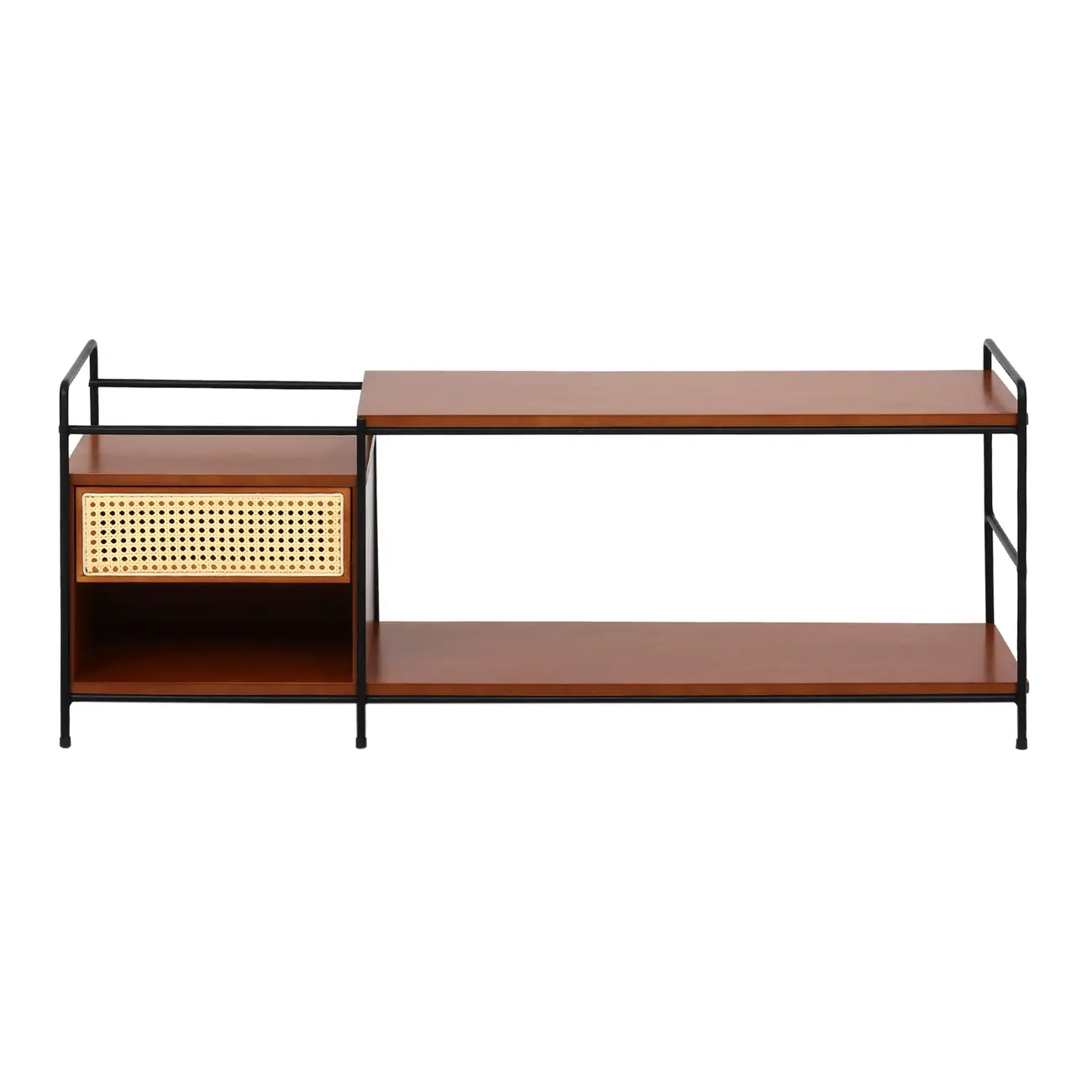 RACK 1 GAVETA 1,30 M X 36 CM COM PALHINHA VIERNES - NOZES/PRETO - Foto 1