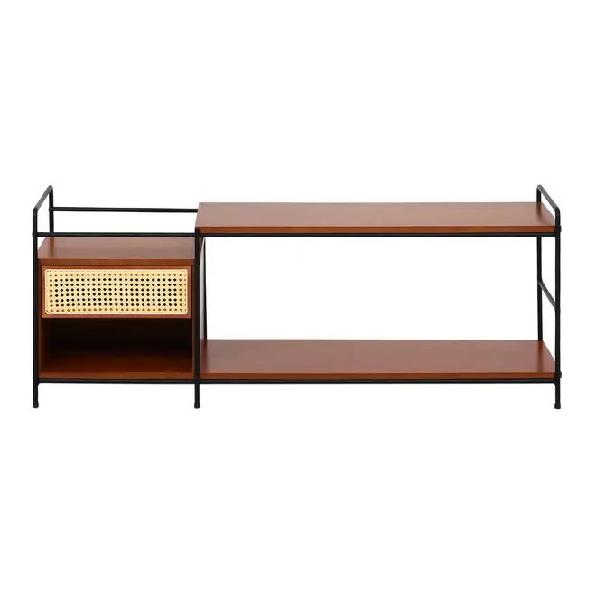 RACK 1 GAVETA 1,30 M X 36 CM COM PALHINHA VIERNES - NOZES/PRETO - Foto 1