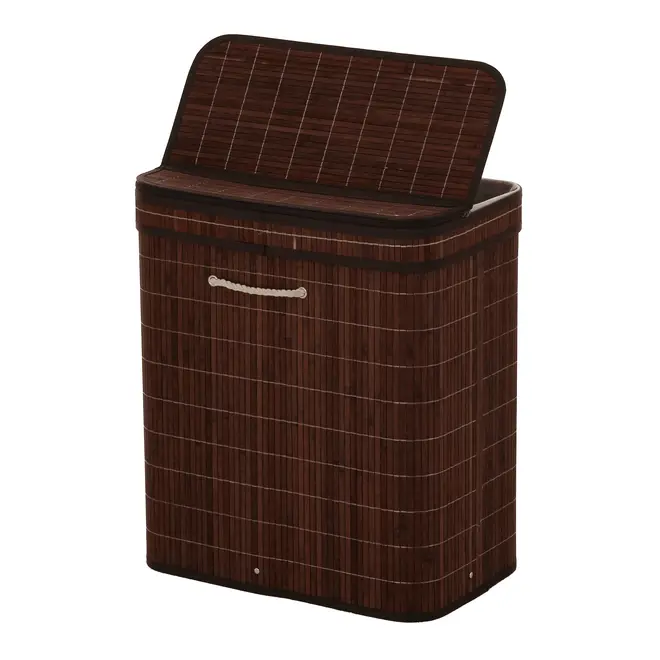 CESTO PARA ROUPAS COM DIVISÓRIA 53 CM X 60 CM X 35 CM BUKA - MARROM/BEGE - Foto 6