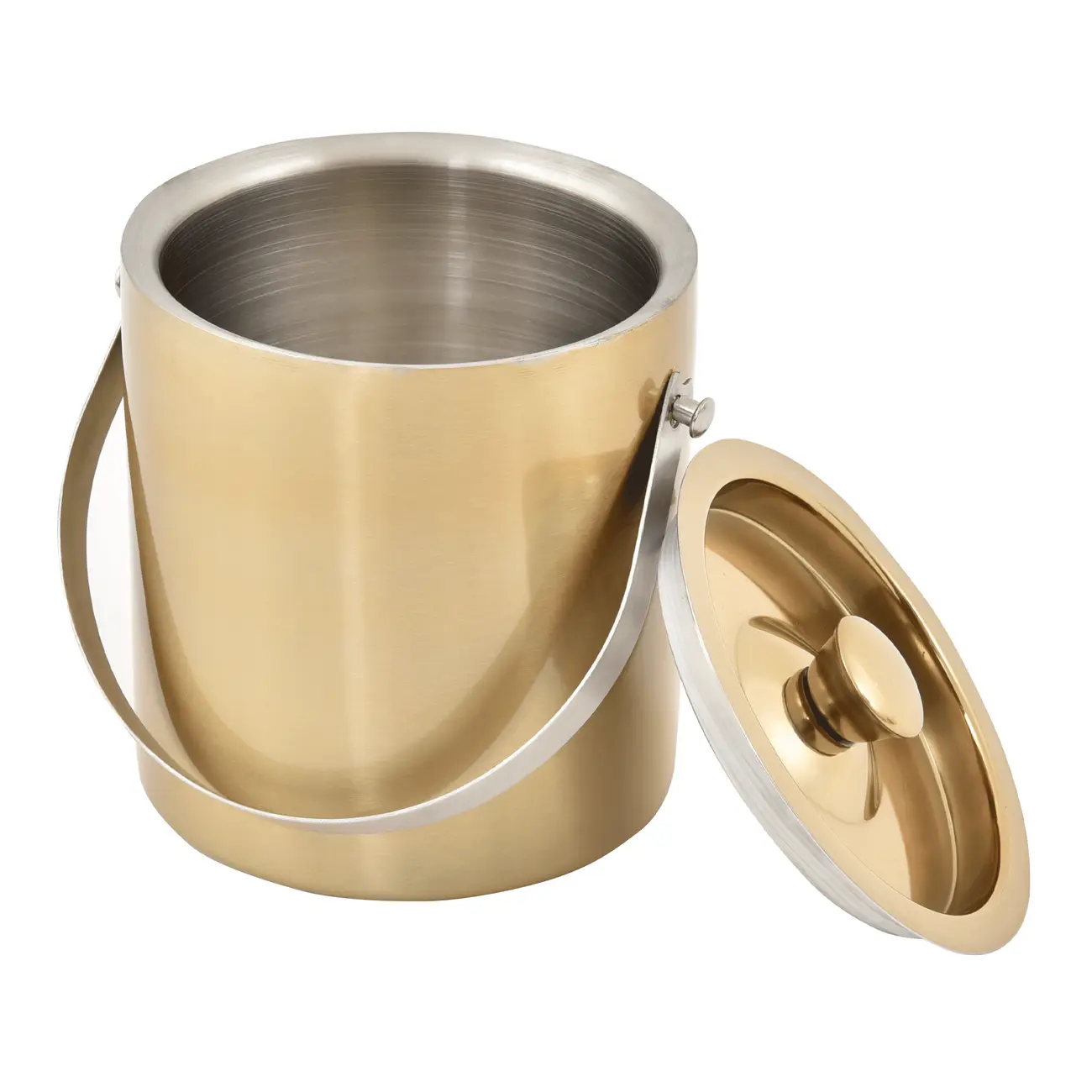 HAWK BALDE PARA GELO COM PEGADOR - OURO/INOX - Foto 2