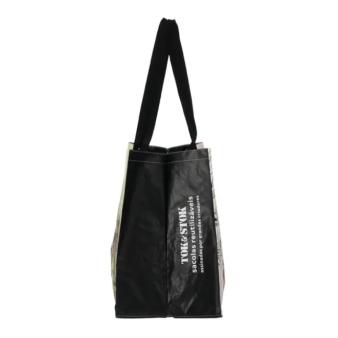 SACOLA REUTILIZÁVEL NATUREZA BOTÂNICA - MULTICOR/PRETO - Foto 7
