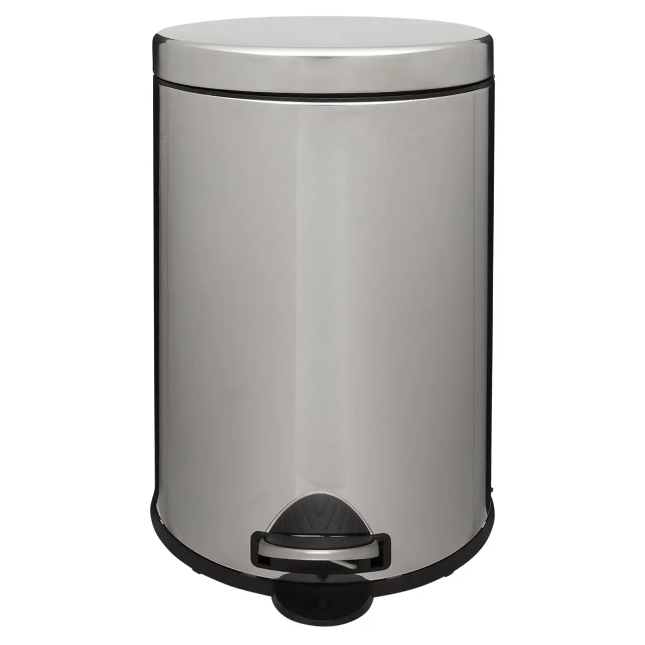 LIXEIRA COM PEDAL 20 L HOYT - INOX/PRETO - Foto 1