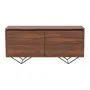 BUFFET 4 PORTAS BASCULANTES 1,60 M X 45 CM HEPTA - PAU FERRO/PRETO - Foto 1